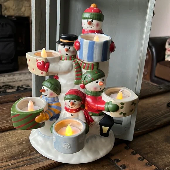 Yankee Candle Snowmen Candelabra - Picture 1 of 7
